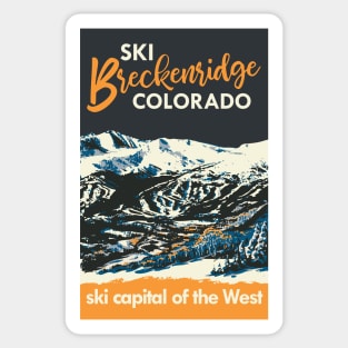 Yellow Breckenridge Vintage Ski Poster Sticker